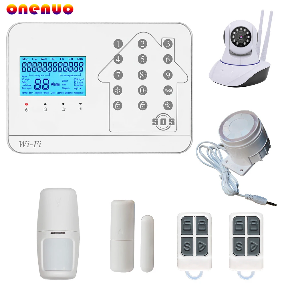 Горячая Распродажа 433mhz беспроводная домашняя сигнализация с GSM WIFI PSTN функция