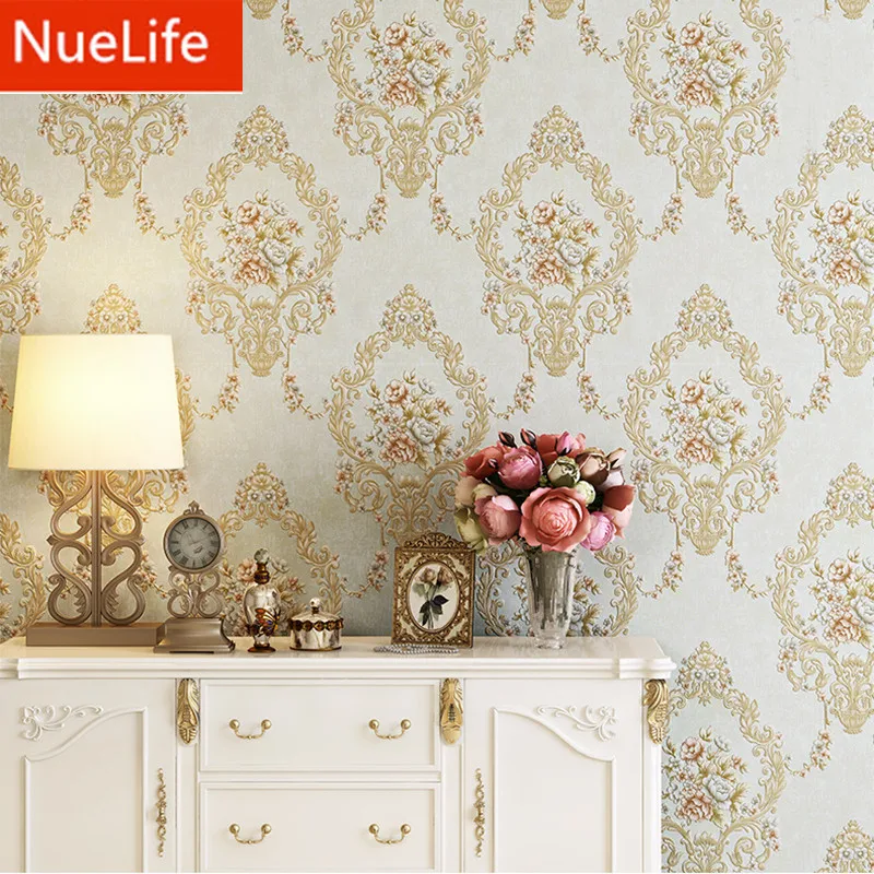 

0.53x10m European-style garden flowers pattern non-woven wallpaper kids bedroom wedding room bedroom living room wall paper