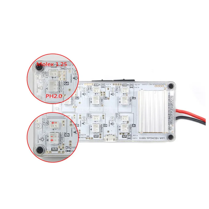 LDARC 1S Six-way Charger for Eachine E010 E010C JJRC H36 Inductrix Tiny Whoop KINGKONG 4.2V 4.35V High Voltage Lipo Battery      (3)