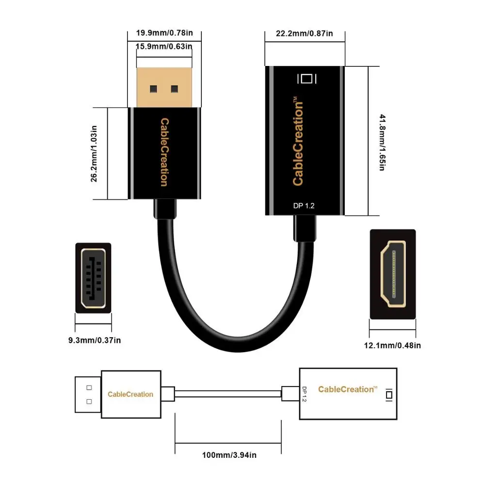 Активный DP к HDMI кабель DisplayPort адаптеру поддержка 4K x 2K и 3D аудио/видео (Eyefinity Multi