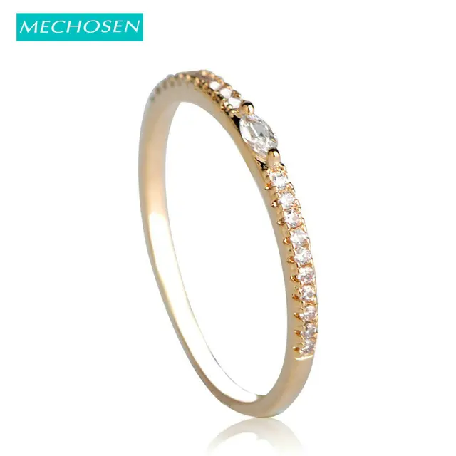 MECHOSEN Couple Zircon Thin Rings For Women Men Wedding Bridal Prong Setting Cry MECHOSEN Couple Zircon Thin Rings For Women Men Wedding Bridal Prong Setting Cry
