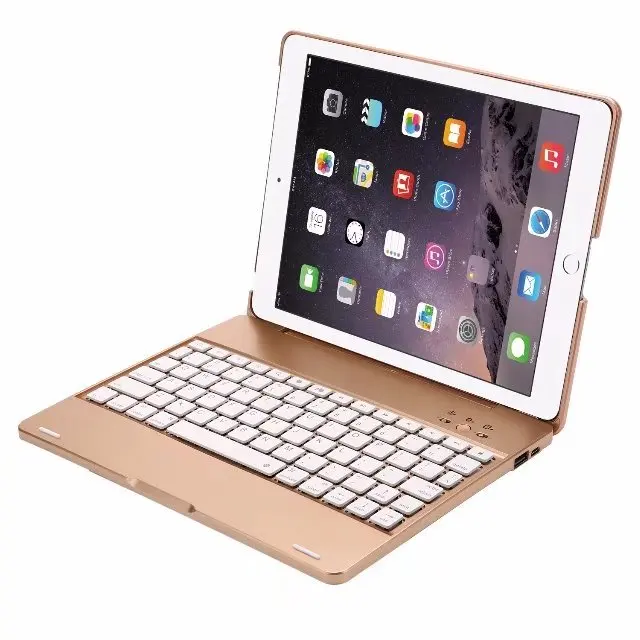 Golden Роскошный чехол для iPad 2/3/4, металлическая подставка для клавиатуры, Bluetooth, ABS, чехол для iPad 2, iPad 3, iPad 4, металлический чехол-подставка для клавиатуры - Цвет: Golden