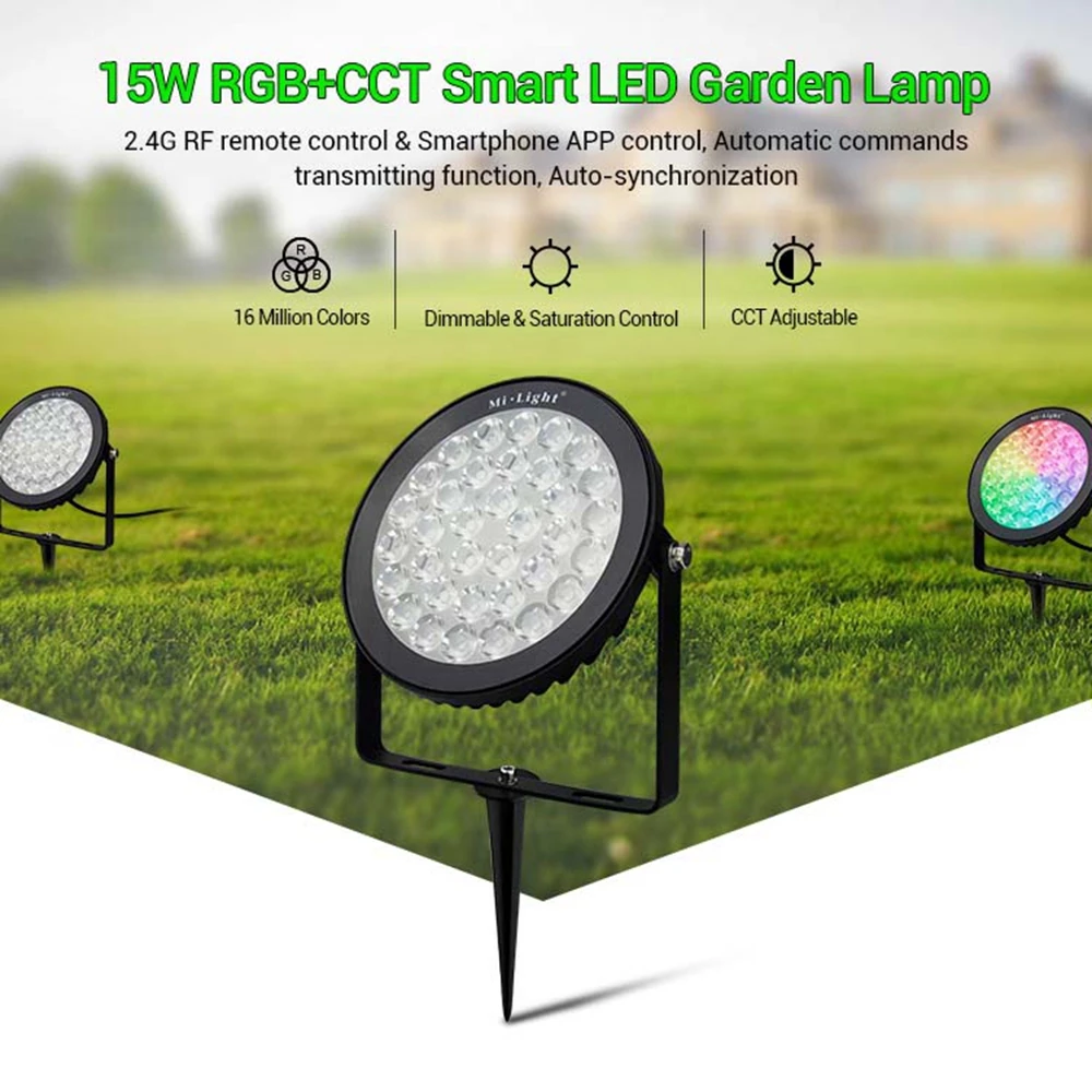 Умная светодиодная садовая лампа Milight FUTC03 15 Вт RGB + CCT 2 4 ГГц RF с дистанционным