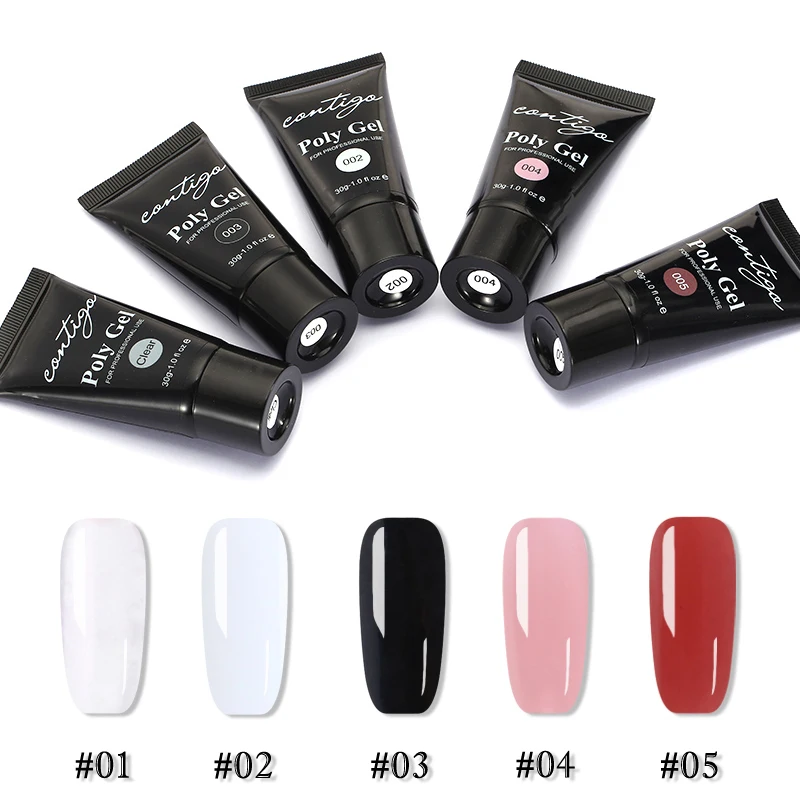 CONTIGO UV Gel for Nail Extension 10Colors PolyGel Nail Art Desgin Set of Varnishes Semipermanent B