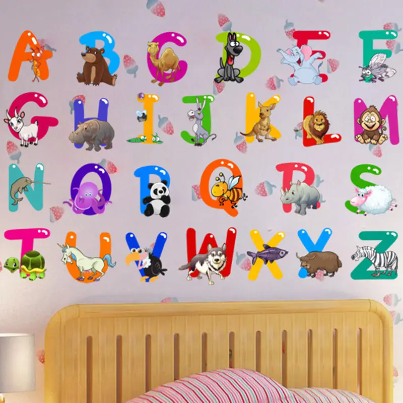 26 English Alphabet Letters 3D DIY Mirror Acrylic Wall Sticker Decals