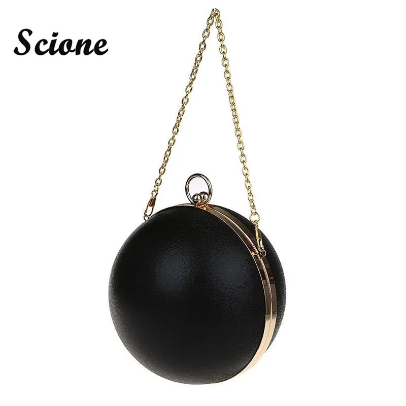 2017 Cute Lovely Funny Bag Gold Clutch Red Ball Shaped Silver Evening