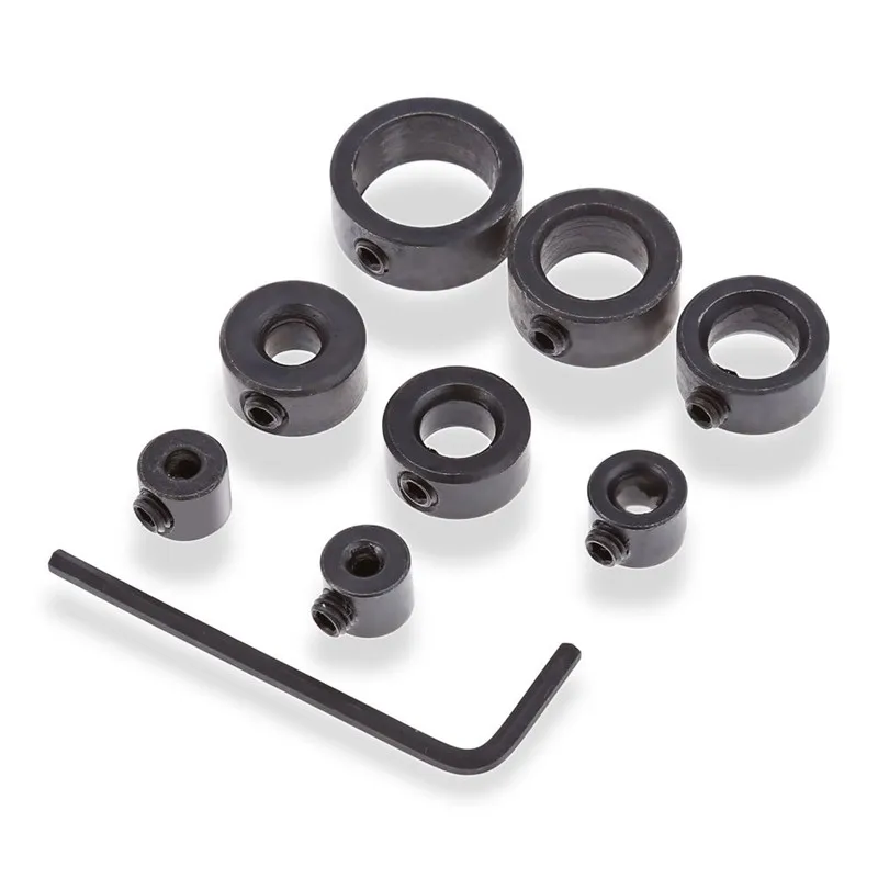 8pcs 3 16mm Woodworking Drill Chuck Depth Stop Collars with Hex Wrench