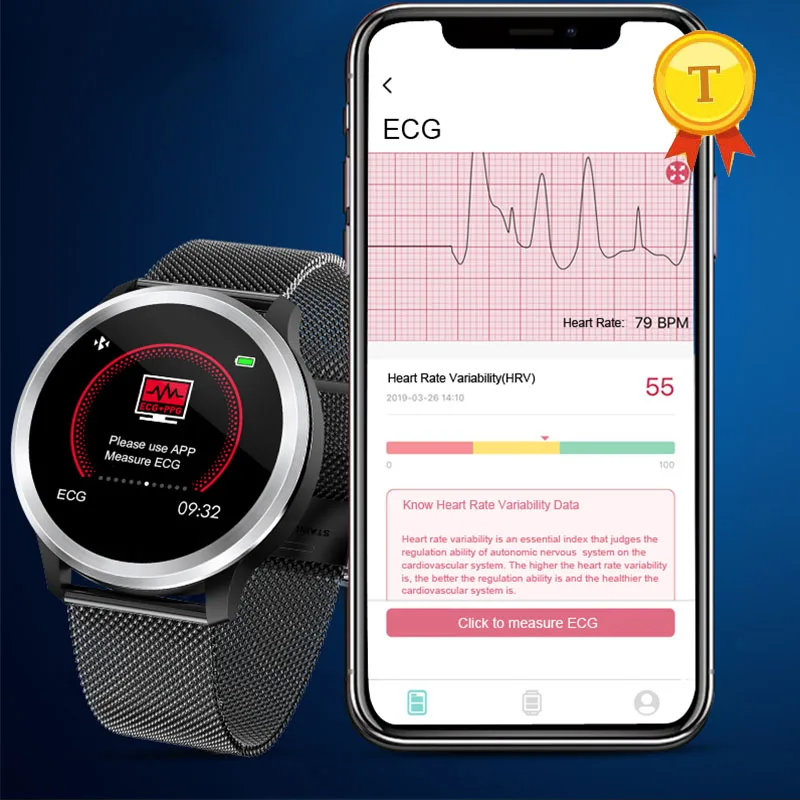 Лучшие продажи ECG PPG умный Браслет измерения артериального давления часы мужские и женские пульсометр кровяное давление кислородный фитнес-браслет