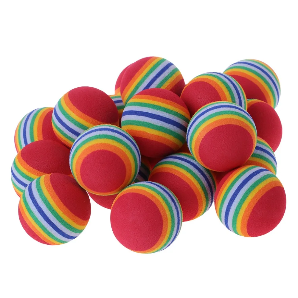 20Pcs/Pack Rainbow Stripe FOAM Sponge Golf Balls Swing Practice