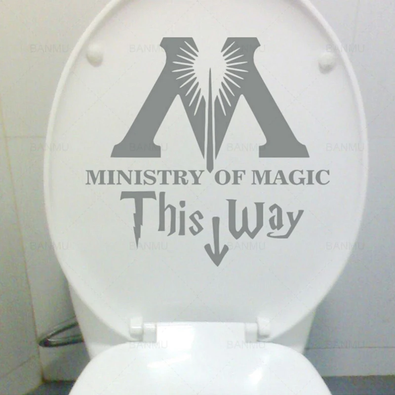

Removable Wall Art Sticker DIY Personalized Ministry of Magic Bathroom Toilet Cover Sticker Bathroom Decoration Sticker