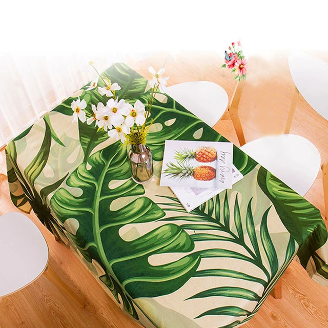 Nappe imperméable rectangulaire style pastorale plantes tropicales imprimé  nappe décor à la maison couverture de Table élégante - AliExpress