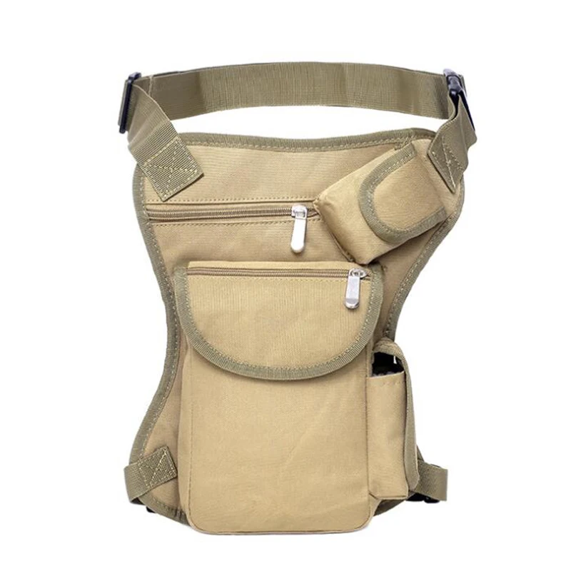 Многофункциональная сумка для ног, тактическая сумка на талию, переносная сумка для ног, мужская сумка для охоты на открытом воздухе, сумка для пистолета, походная спортивная сумка - Цвет: Tan