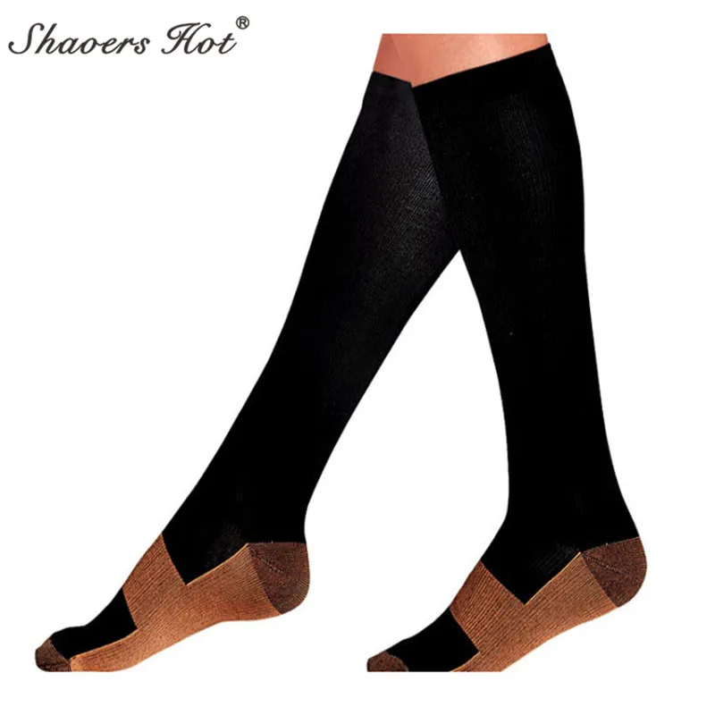 Selling polyamide thin leg fat burn prevent varicose vein compression Copper fiber socks pressure sports socks
