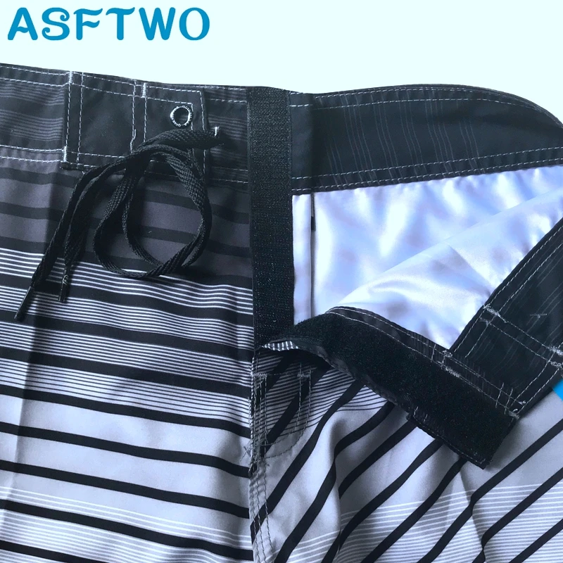 ASFTWO быстросохнущие шорты для серфинга в полоску серые повседневные пляжные