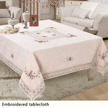 Polyester Weiße Blumen Weben Spitze Tischdecke Quadrat Tischtuch Für Hochzeit tischdecken dekoration 150*220 cm XH001