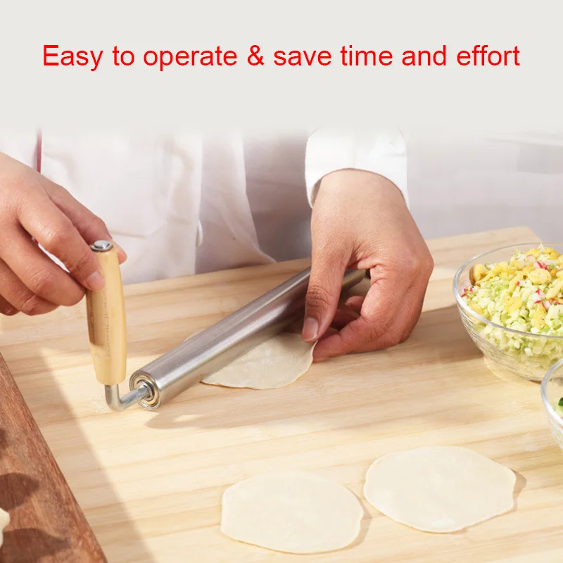 

Convenient Stainless Steel Dough Rolling Pin Baking Cooking Tool Roller for Pasta Pizza Dough @LS OC16