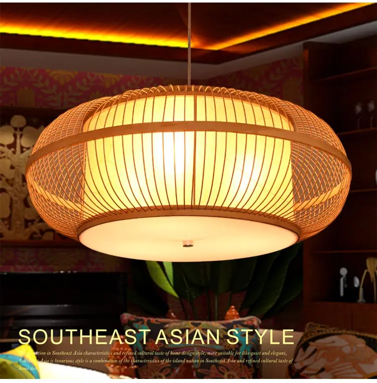 

Bamboo Chinese style antique bamboo living room Pendant lamps atmosphere lamp modern study creative engineering Pendant Lights
