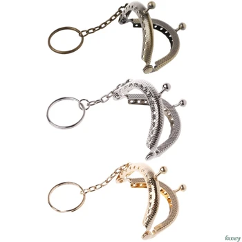 

1PC Coin Purse Bag Arch Frame Kiss Clasp Lock With Key Ring DIY Craft Jewelry Accessary