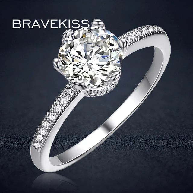 bravekiss round cz stone solitaire rings for women promise engagement wedding ring bands aneis ringer vrouwen - Wedding Rings And Bands bravekiss round cz stone solitaire rings for women promise engagement wedding ring bands aneis ringer vrouwen - Wedding Rings And Bands