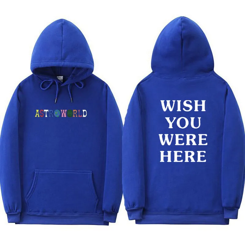 Трэвиса Скотта Astroworld WISH YOU WAS HERE толстовки Модные с буквенным принтом худи уличная одежда для мужчин и женщин пуловер Толстовка