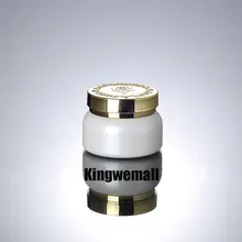 300 шт/партия 30 г груша белая банка для крема с золотой крышкой, косметический контейнер, упаковка для косметических банок, стеклянная бутылка EMW01