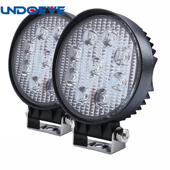 

Undoeve Light Work LED 27W Spot Round Offroad Fog Driving Light Car Boat Bus led lights work lights for jeep SUV ATV UTE