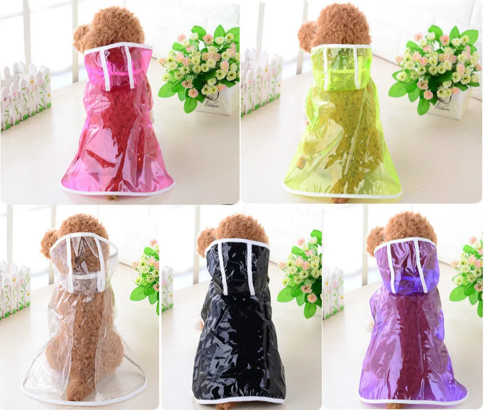

Transparent Raincoat For Small Dogs Waterproof Rain Suit Pet Dog Coat Golden Retriever Waterproof dog Rain Coat Clothes Poncho
