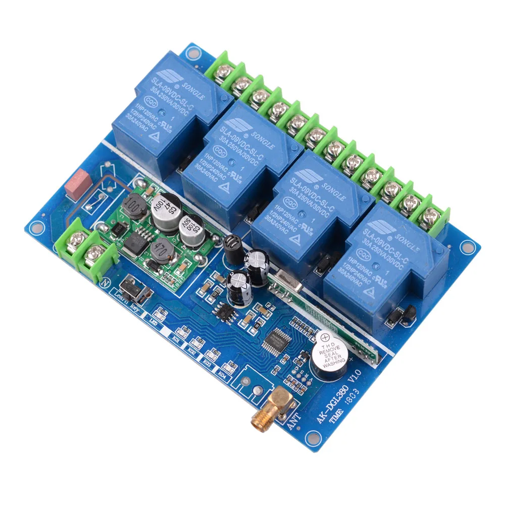 DC 12V 24V 48V 30A 4CH высокая нагрузка 433Mhz беспроводной пульт дистанционного управления