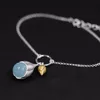 Lotus Fun réel 925 argent Sterling pierre naturelle à la main concepteur bijoux fins élégant Lotus bourgeons Bracelets boucles d'oreilles pour les femmes ► Photo 2/6