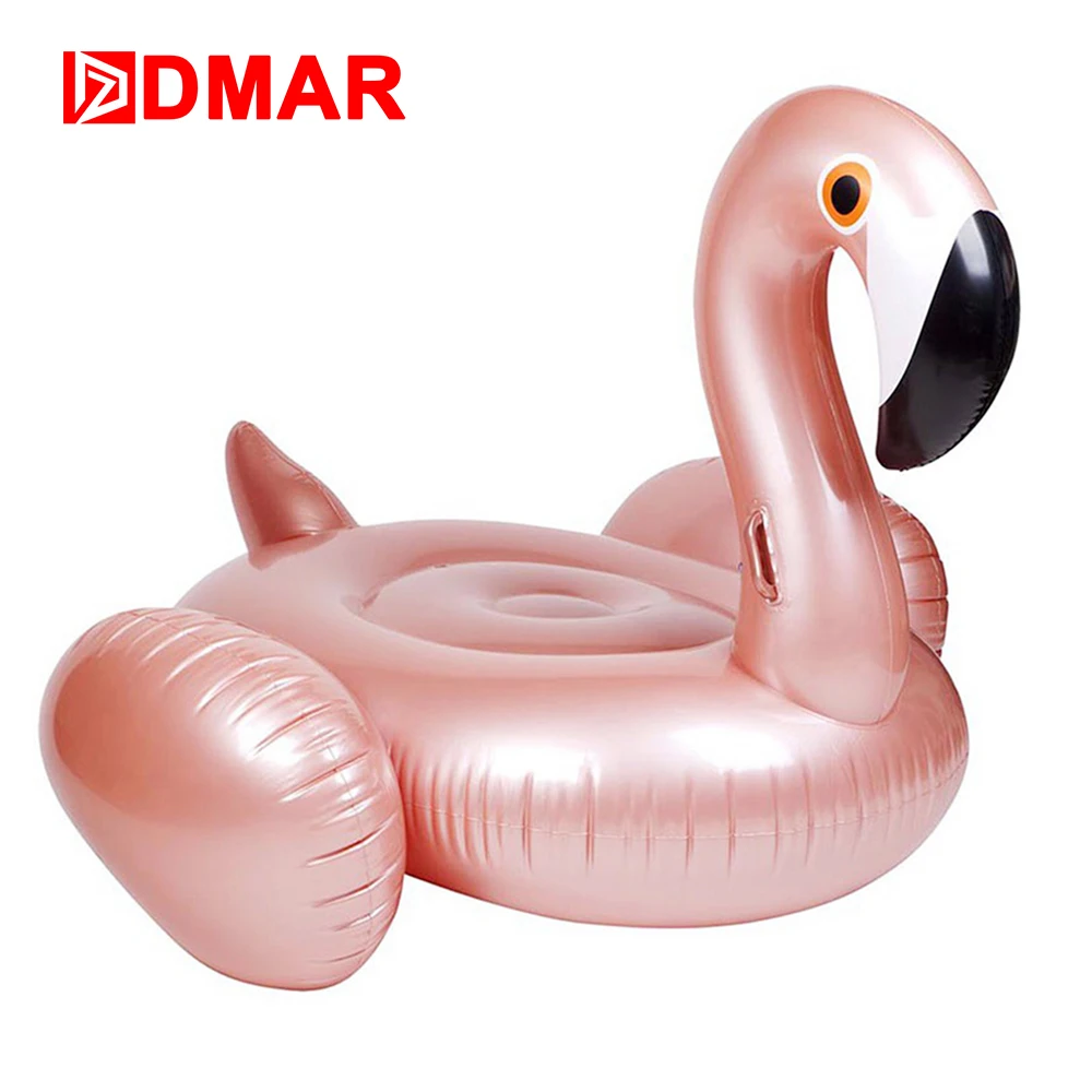 

DMAR Inflatable Flamingo Rose Golden 190cm Giant Pool Float Swimming Ring Swimming Circle Beach Mattress Summer Water Party Toy