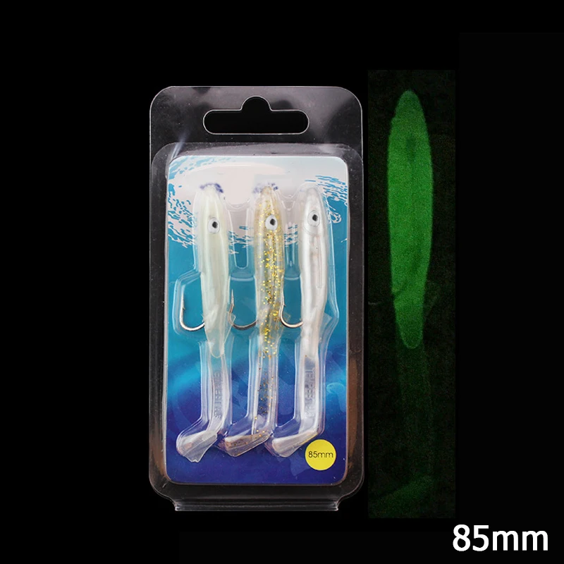 

30pcs/lot Aritificial Soft Eel Lure Tail Texas Rig Sea Fishing Lures Jerkbait Mackerel Killing Bait Hook Wobbler Pesca Tackle