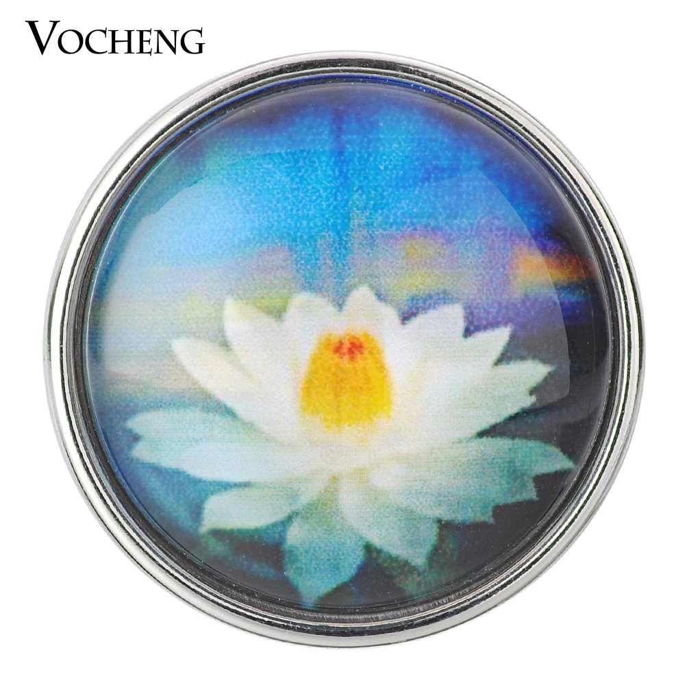 

Glass Vocheng Snap Charms Flower 18mm Copper Metal Vn-1622