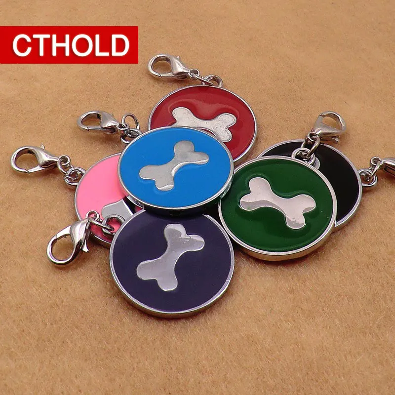 100 pcs/lot Personalized Bone Dog ID Tags Engraved Custom Pet Puppy Cat Name Phone Anti-lost Collar Accessories Alloy Material | Дом и сад
