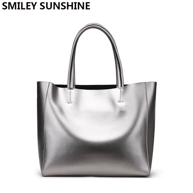 Brand Silver Genuine Leather Women Bags 2018 Large Purses and Handbags ...