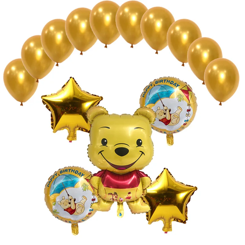 

15pcs/set cartoon bear foill 2.2g pearl latex balloon Helium ballonchildren birthday party decor kids wedding balloons globos