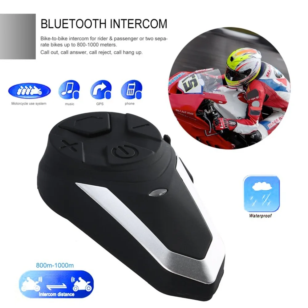 

1000M Motorcycle Helmet Wireless Bluetooth Intercom BT Interphone Motorbike FM Headset Portable Mini Interphone BT-S3