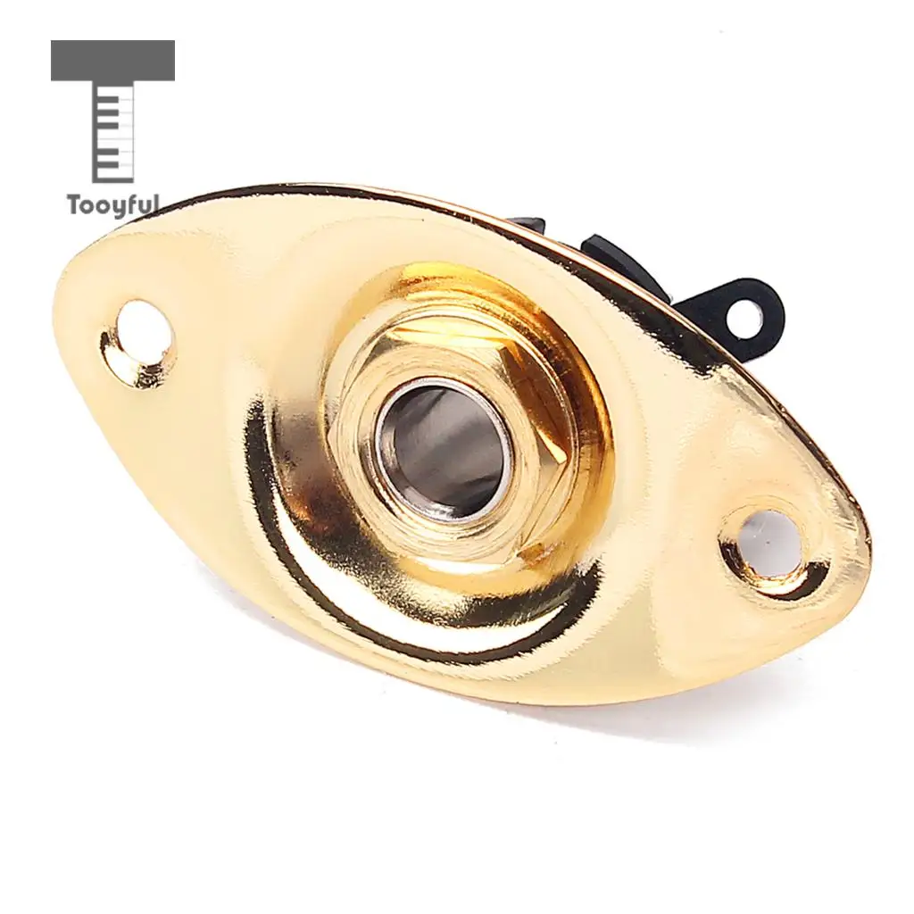 Tooyful Oval 1/4' 6.35mm Electric Guitar Ukulele Output Input Jack Plug Socket Guitar Upgrade Accessory DIY Parts