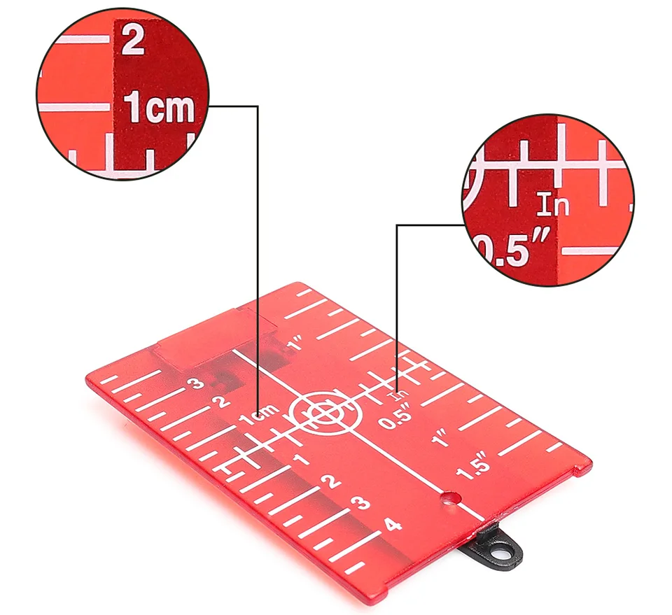 Huepar Магнитная красная мишень для роторного перекрестного лазерного уровня горизонтального и вертикального лазерного усиления и дальномер