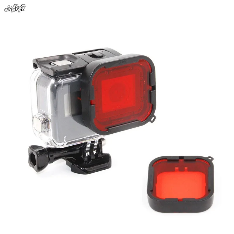 2pcs Dive Filter Red + Purple Lens Filters Original Waterproof Case Housing Underwater Diving Filter Cover Cap For GoPro Hero 5  1