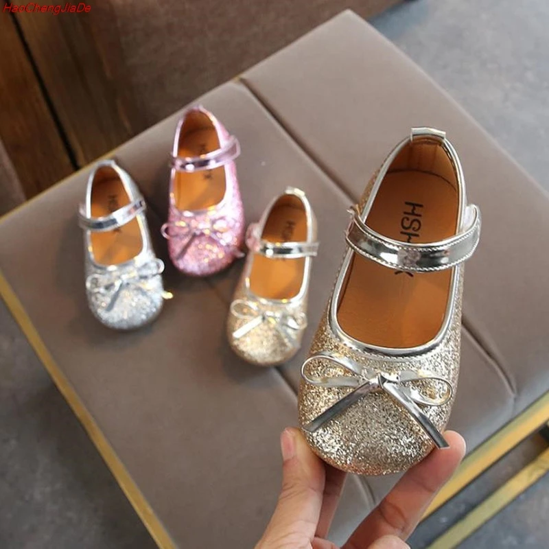 

Baby Girls Shoes Children Kid Bowknot Bling Single Party Dance Shoes Toddler Girl Wedding Children's Flats