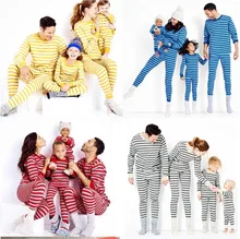 2016 Famille Correspondant Pyjama Vêtements Rayé Mère Fille Père Fils Toddler Vêtements Set Famille Parent-Enfant Vêtements YJ8