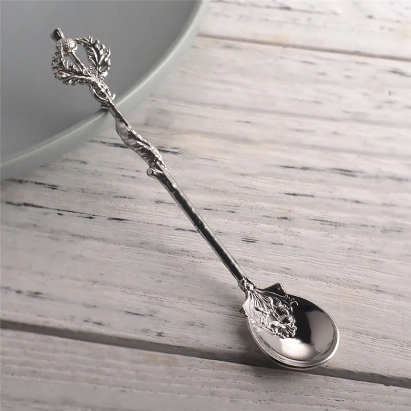 1pc Coffee Scoops Luxury Vintage Royal Palace Carved Mini Tea Coffee Ice cream Dessert Scoops for kitchen tools new #4n14 (6)