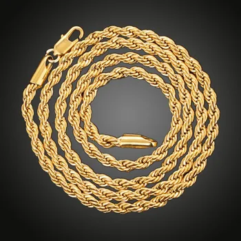 

Twisted Rope Chain Yellow Gold Filled Womens Mens Necklace Knot Chain