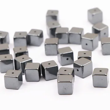 

Black Wholesale Natural Hematite Stone Loose Beads for Jewelry Making Cube Shape 4 6 8 10mm Finding DIY Accessories 15inch A54