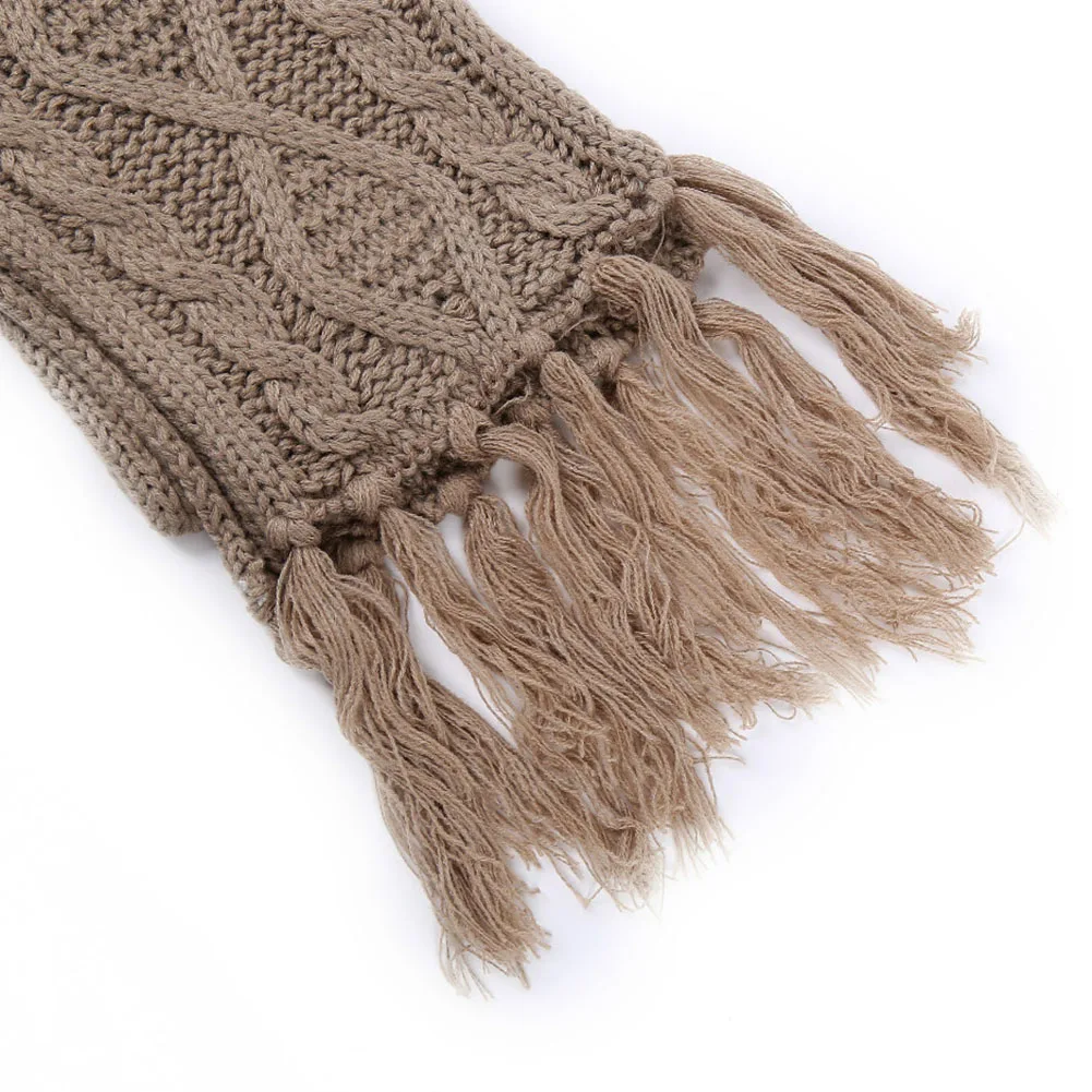 Искусственный шерстяной Повседневный ветрозащитный зимний комплект шарф и перчатки вязаная шапка теплая