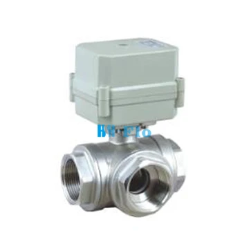 

HSH-Flo DN15-25 AC110-230V 3 Way T/L Type Reduce Bore Motorized Ball Valve NPT/BSP SS304,2 Wires Control Electric Valve CR2-02