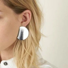 Корейские серьги Модные ювелирные изделия минималистичный стиль полукруглые серьги-гвоздики геометрической формы для женщин серьги оптом