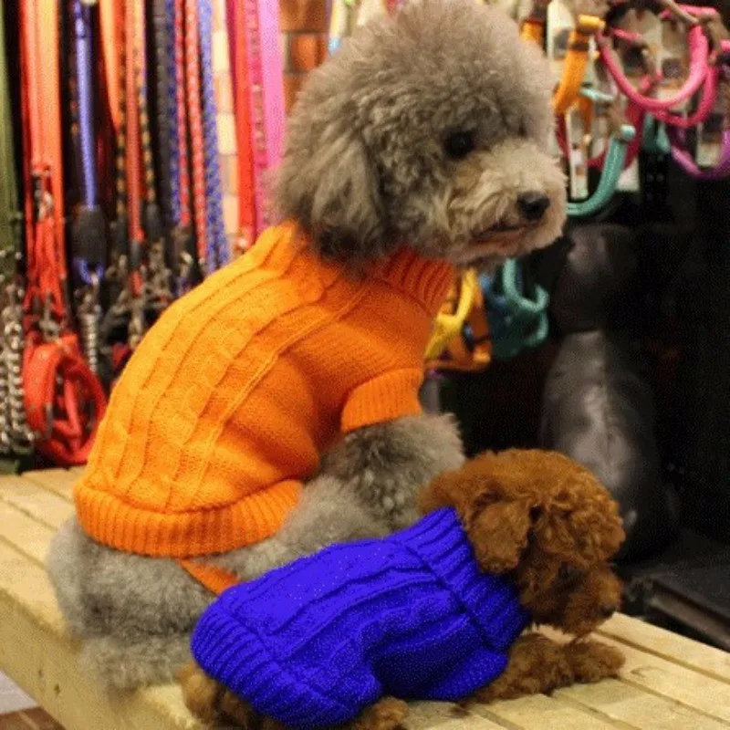 Демисезонная одежда для домашних животных Одежда для собак трикотажные свитера щенок собака кошка теплые пальто куртки Apperal