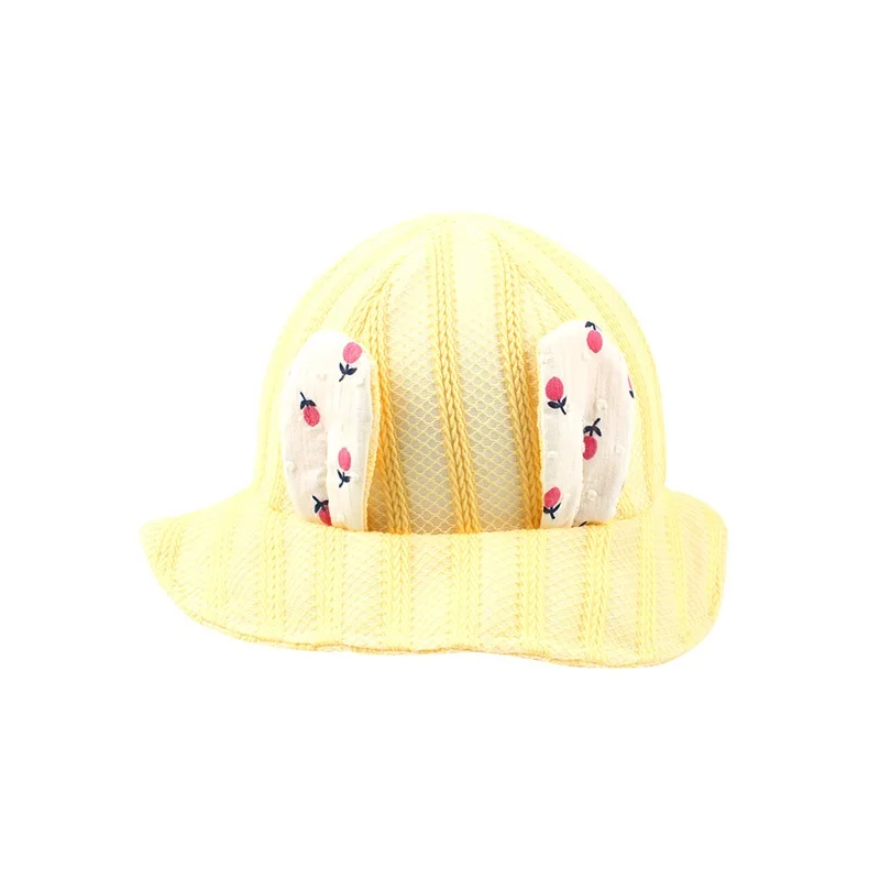 Bunny Ears Mesh Baby Hat For Girls Panama Summer Baby Bucket Hat Breathable Beach Sun Cap Girl Panama 3-12M Baby Girl Clothing  (5)