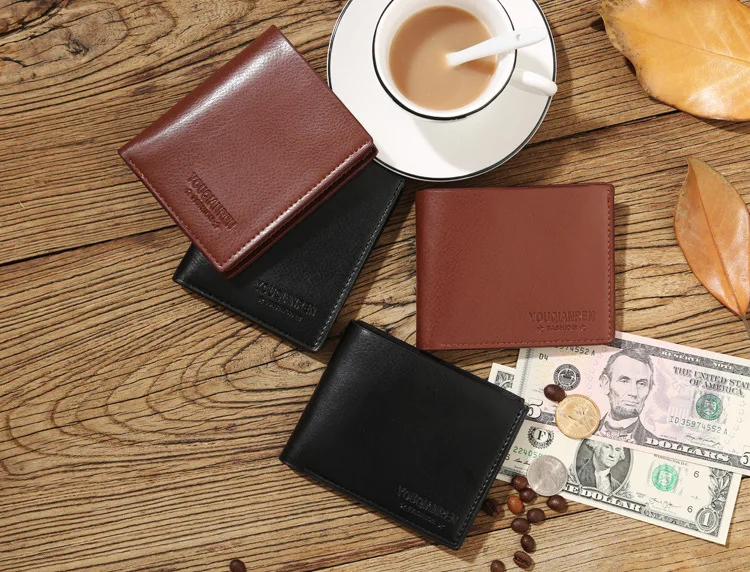 

Mini Crazy Mens Wallets solid short Wallet For Men Designer Brand Purse Small Man Wallet Mens Coin Purse